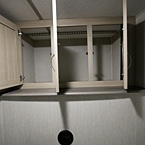 Three Cabinet Doors to Linen Closet in Bathroom Shown Open
 May Show Optional Features. Features and Options Subject to Change Without Notice.