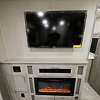 Entertainment Center with Mounted 39" TV, Optional 30" Fireplace, Four Cabinet Doors.

 May Show Optional Features. Features and Options Subject to Change Without Notice.