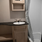 Bathroom - Sink, Mirrored Medicine Cabinet, Toilet, and Shower
 May Show Optional Features. Features and Options Subject to Change Without Notice.