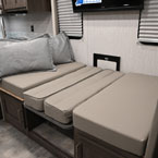 Dinette Bed Shown Open
 May Show Optional Features. Features and Options Subject to Change Without Notice.