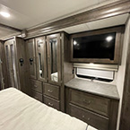 view of bedroom cabinets, storage and wardrobe and 32" LED TV bedroom May Show Optional Features. Features and Options Subject to Change Without Notice.