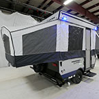 3/4 Rear and Door Side Shown with Tents and Steps Extended. Blue LED Lights Shown On.
 May Show Optional Features. Features and Options Subject to Change Without Notice.