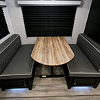 Booth Dinette with Benches Shown in Storm Décor, 76 Inch Dinette. 
 May Show Optional Features. Features and Options Subject to Change Without Notice.