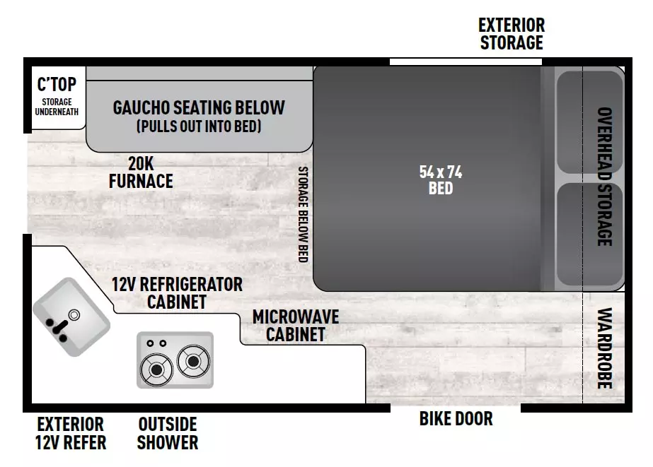 Clipper Camping Trailers 12.0 TD MAX - DSO Floorplan