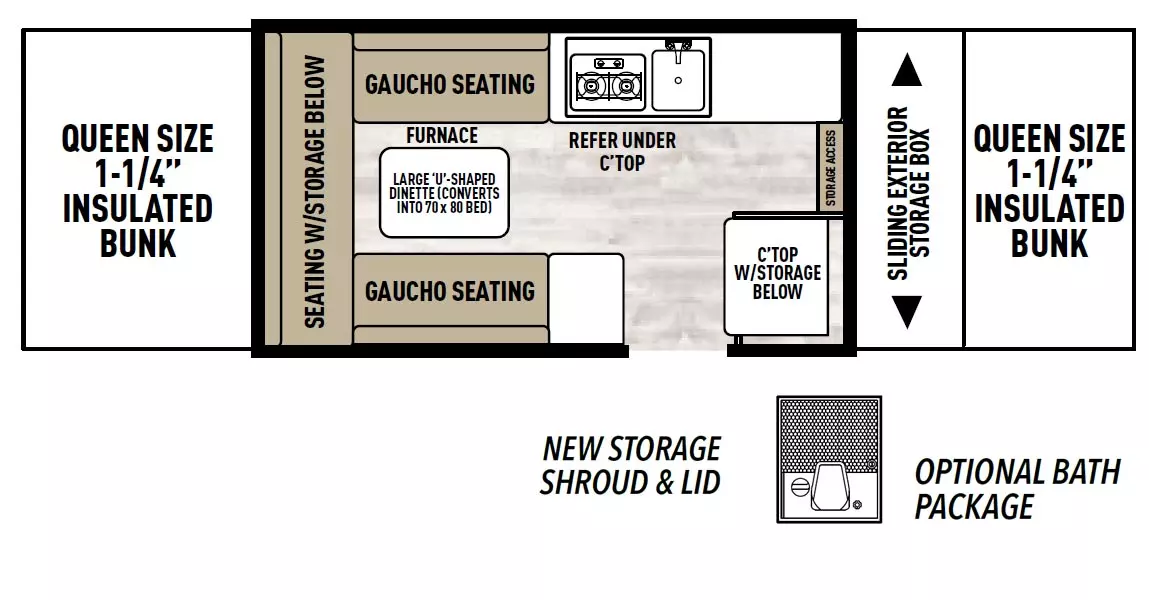 Clipper Camping Trailers 128LS - DSO Floorplan